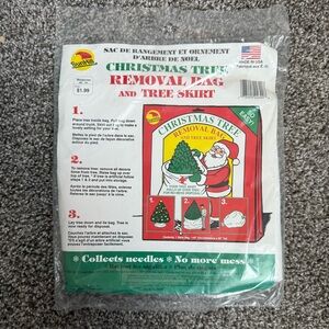Vintage 1994 Christmas Tree Removal Bag and Tree Skirt